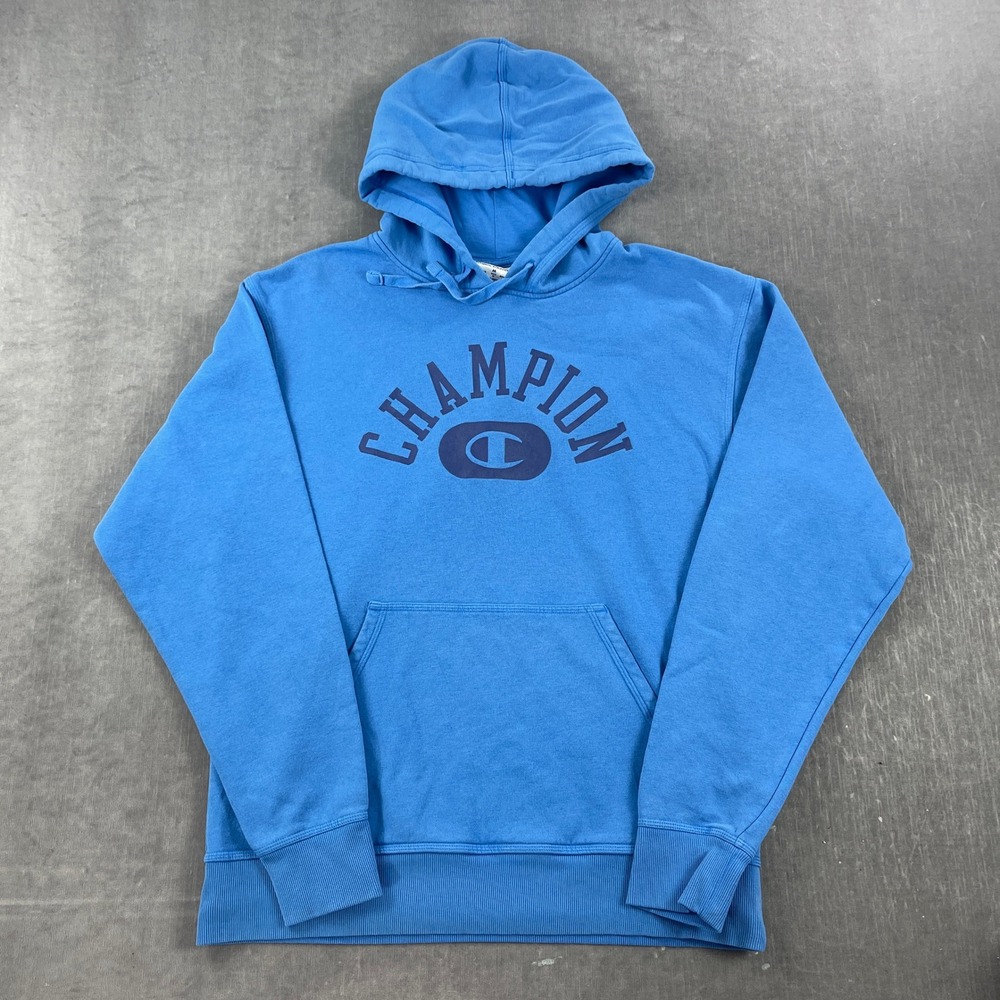 Champion Mens‎ Medium Blue Hoodie Pullover Graphic Logo S74705